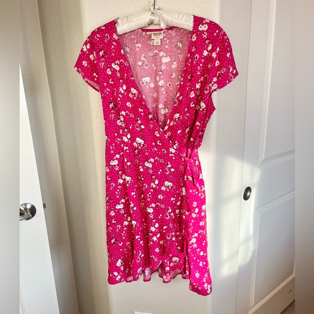 Floral Pink Wrap Dress